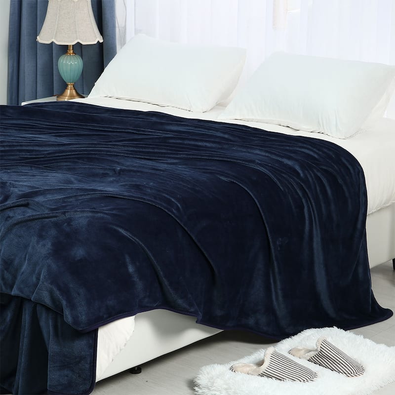 Flannel Fleece Blanket Soft Warm Luxury Hemmed