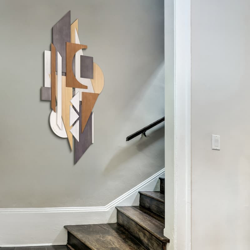 "Moonlit Mist" Hand Made & Hand Finished Dimensional Solid Paulownia Wood Abstracts Wall Art