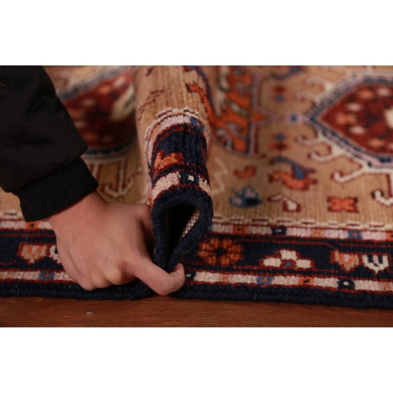 Geometric Khotan Indian Foyer Rug Handmade Wool Carpet - 2'10"x 5'0"
