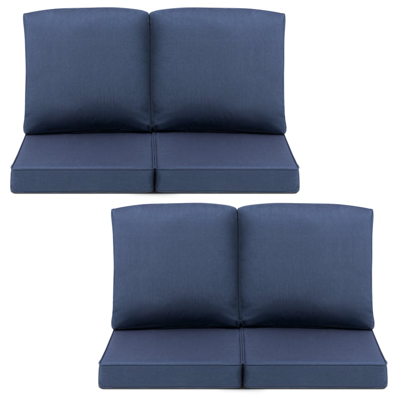 21 W x 22 D in. Deep Seat Outdoor Cushion Set by Crestlive Products - 4-Seater - Navy Blue