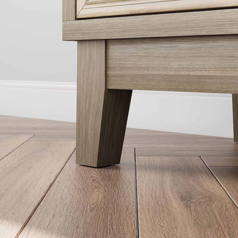 Sideboard Cabinet with 4 Doors, Accent Storage Cabinet with Adjustabel Shelves, Console Table with Solid Wood Legs