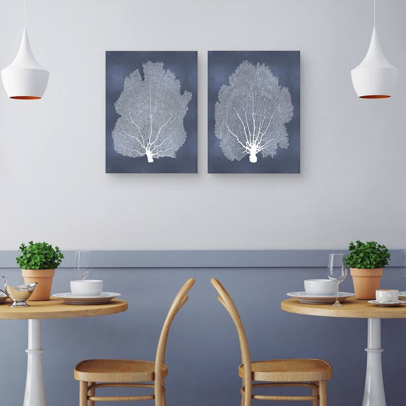 Sea Fan on Blue I-II by Melonie Miller Canvas Art Prints