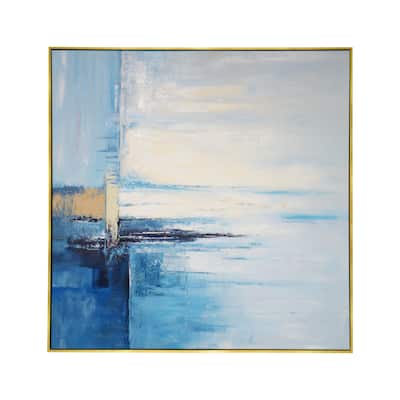 Pasargad Home Reflection Hand-Painted Landscape Oil Painting on Canvas