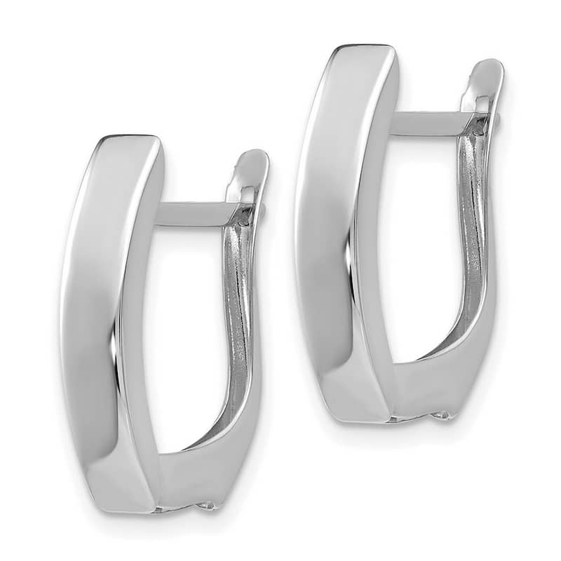 Curata 14k White Gold Solid Polished 20x5mm Hinged Huggies Hoop Earrings