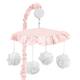 Pink Floral Vintage Lace Girl Musical Crib Mobile - Solid Light Blush Velvet Luxurious Elegant Princess Boho Shabby Chic Luxury