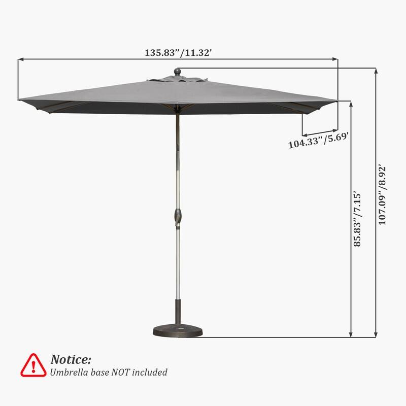 Domi Outdoor Living 6.5' x 10' Tilt Aluminum Patio Umbrella