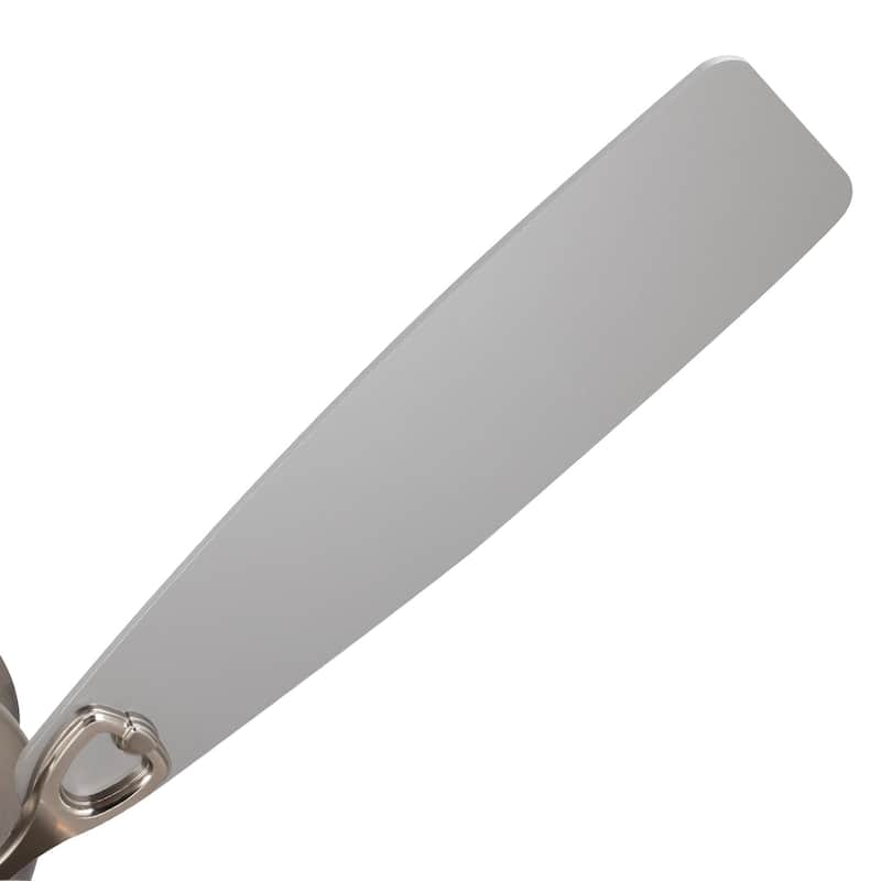 48" Polished Nickel Low Profile Crystal Ceiling Fan with Light and Remote