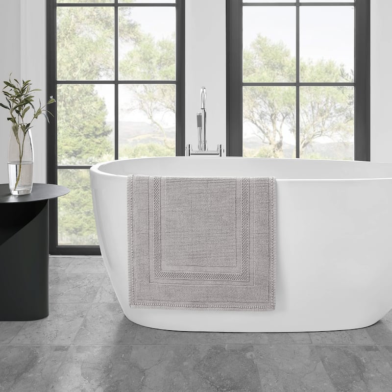 Jean Pierre Cotton Stonewash Racetrack 17 x 24 in. Bath Rug