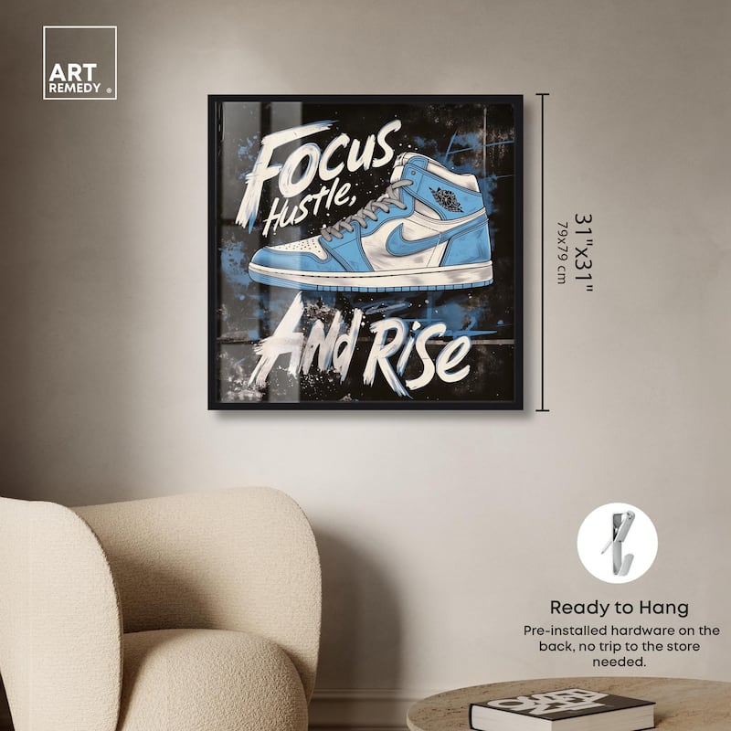 Hustle and Rise Sneaker Shadowbox by Art Remedy