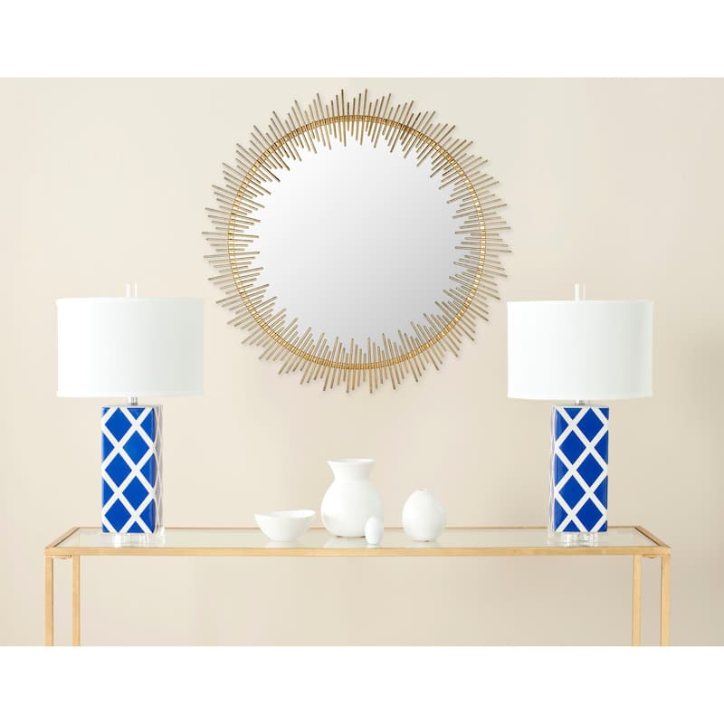 SAFAVIEH Stojanka Circle Antique Gold 31-inch Round Decorative Mirror - 31" x 1" x 31" - 31Wx1Dx31H