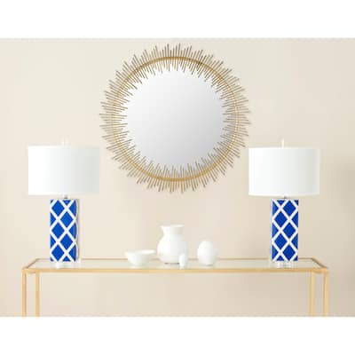 SAFAVIEH Stojanka Circle Antique Gold 31-inch Round Decorative Mirror - 31" x 1" x 31" - 31Wx1Dx31H