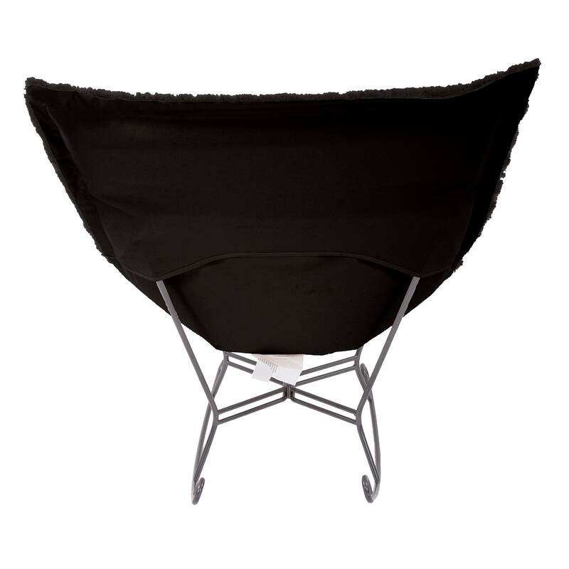 Allan Andrews Scroll Puff Rocker with Titanium Frame, Angora Collection