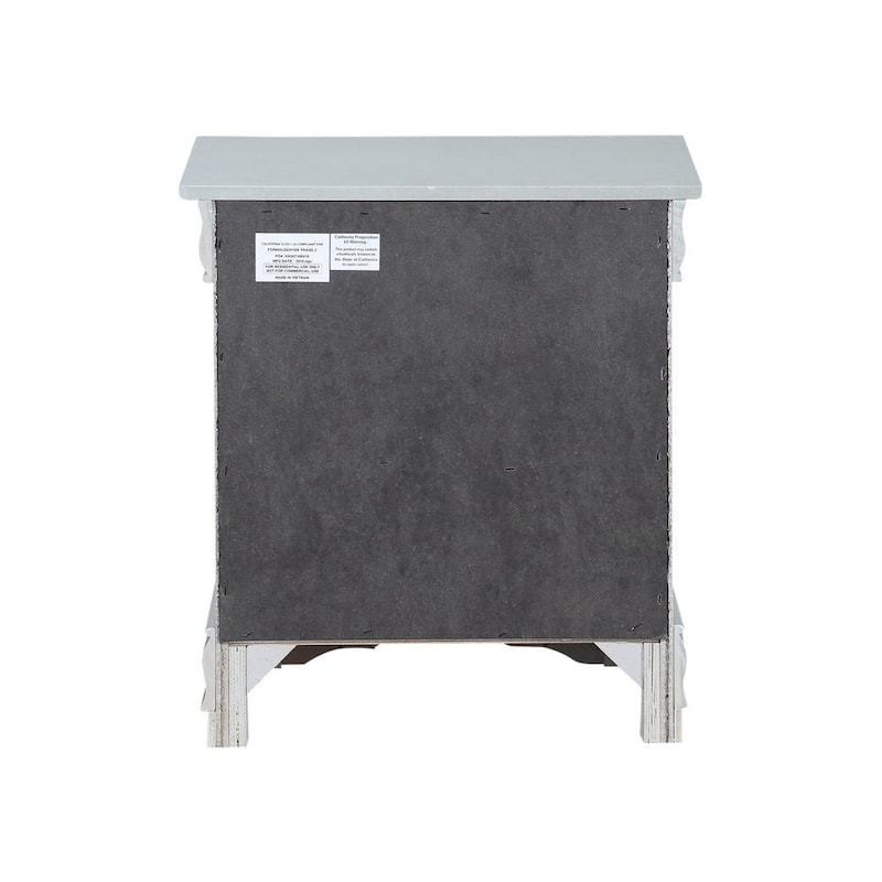 Grey Wooden Nightstand with Dual Drawers Classic Bedroom End Table for Lamps and Accessories