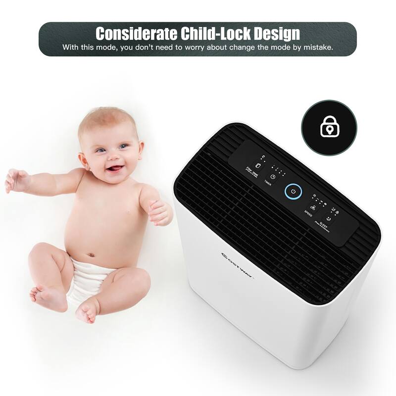 Costway Air Purifier True HEPA Filter Carbon Filter Air Cleaner Home - See Details