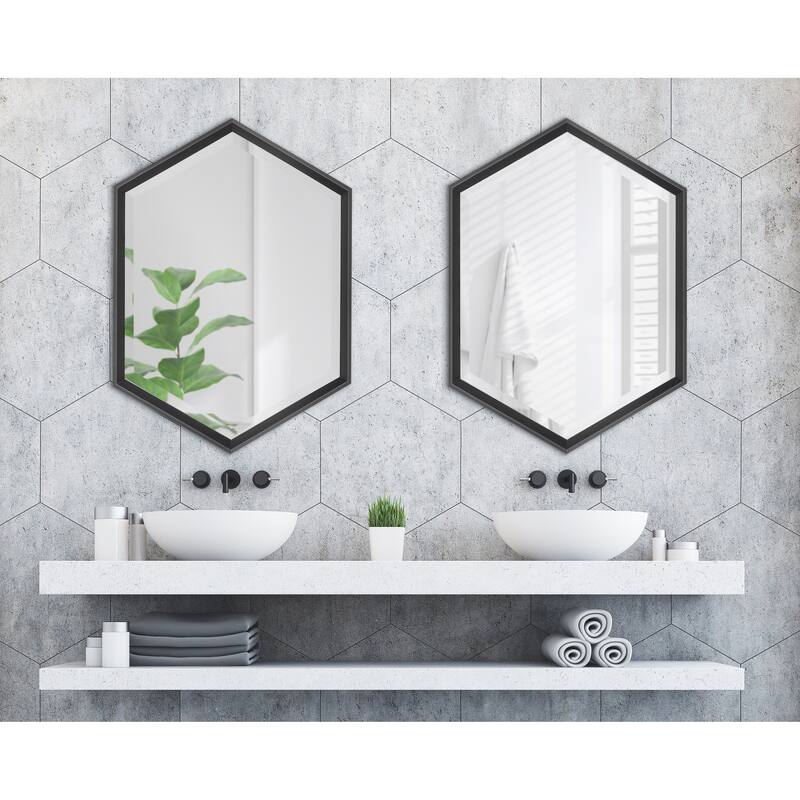Kate and Laurel Calter Hexagon Framed Wall Mirror