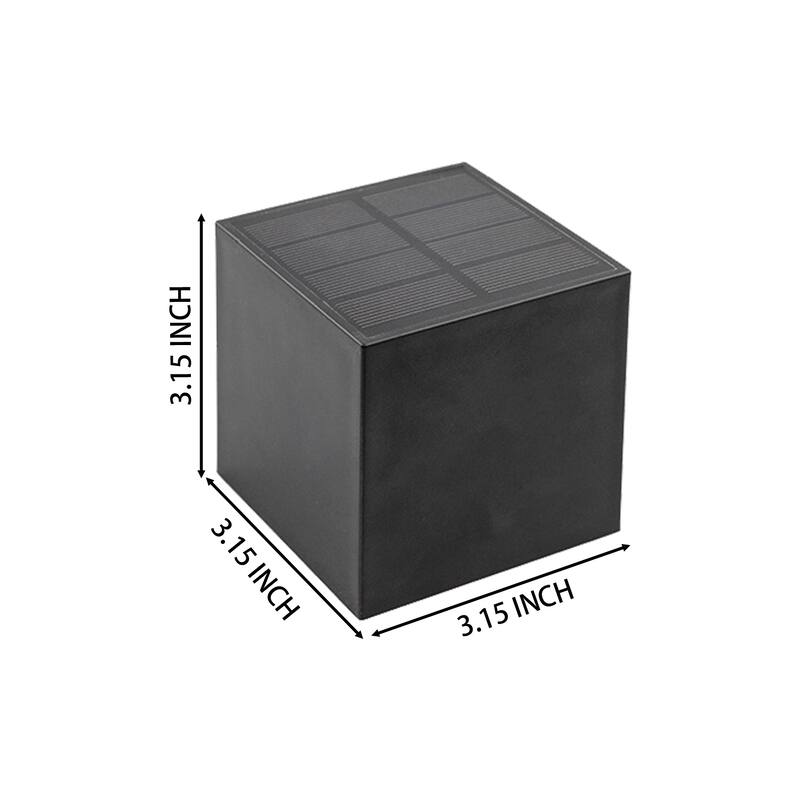 3.2" Outdoor Solar Cube LED Wall Sconce
