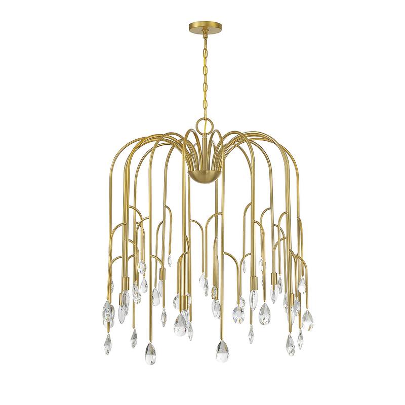 Noble Brass Eight Light Chandelier from the Anholt Collection - Noble Brass