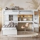 preview thumbnail 4 of 11, Twin over Twin Loft Bed with Built-in Desk and Staircase White