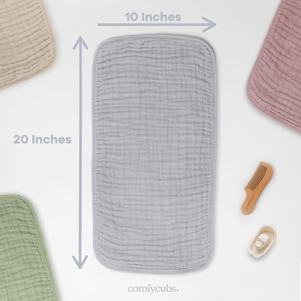 dimension image slide 10 of 21, Muslin Burp Cloths Large 100% Cotton by Comfy Cubs