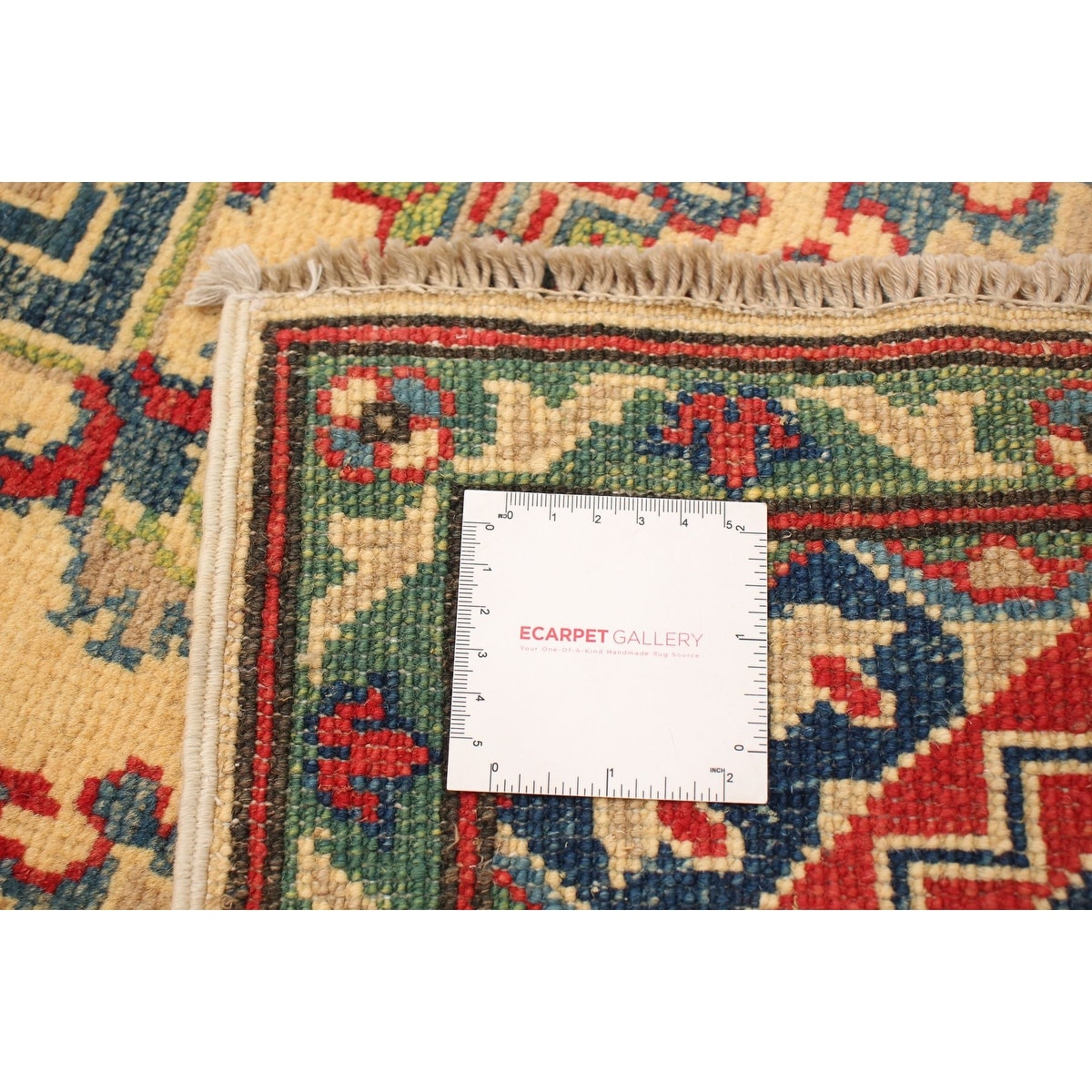 363850 Hand-Knotted Wool Rug eCarpet Gallery Area Rug for Living Room Bedroom Finest Ghazni Bordered Ivory Rug 5'2 x 6'4 
