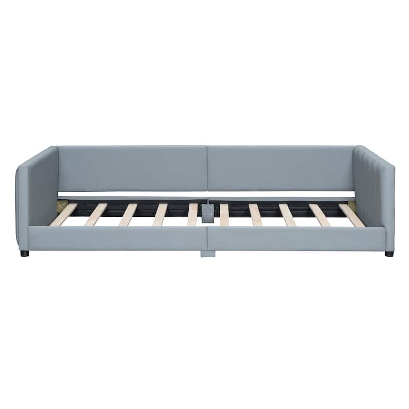 Queen Size/Twin XL Size PU Leather Upholstered Platform Bed