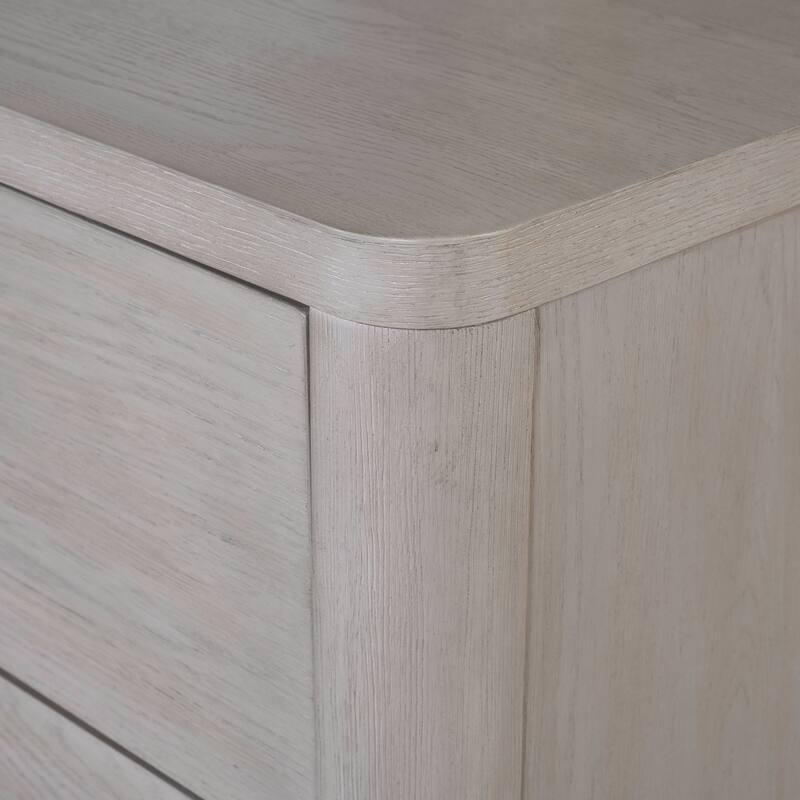 Furniture of America Rensite Modern Oak 2-Drawer Solid Wood Nightstand with USB Ports