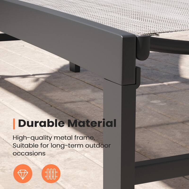 Outdoor Patio Adjustable Chaise Lounge Chair