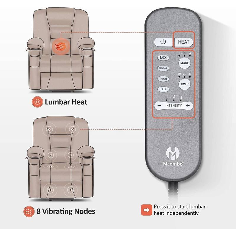 MCombo Lay Flat Lift Recliner with Power Headrest for Small Elderly People, Infinite Position Lift Chair, Fabric 7660