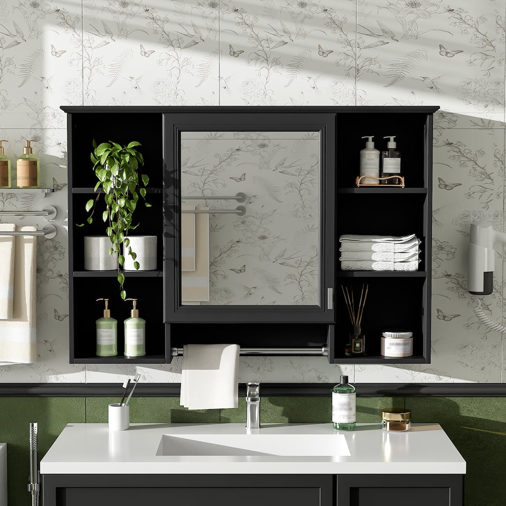 Roomfitters 42 Inch 3-in-1 Wall Mount Medicine Cabinet, Mirror Storage with Adjustable Shelf & Soft Close Doors