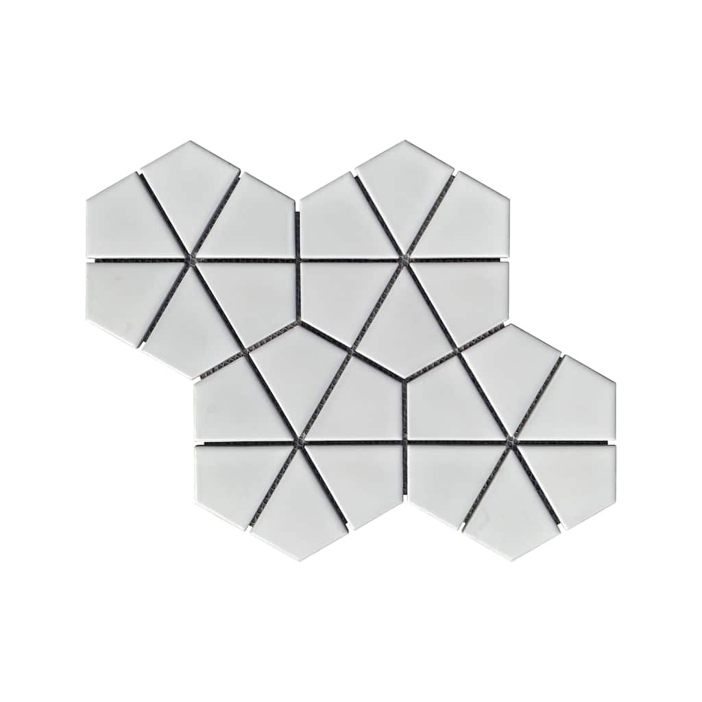 Porcelain Mosaic Tiles - White Diamond Mosaic Tiles