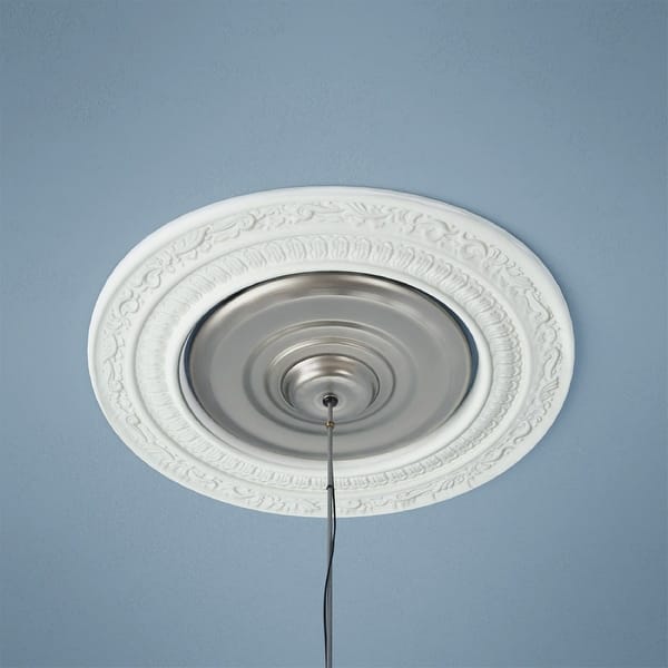 slide 2 of 15, White Recessed Lighting Trim 10 in. Round Polyurethane Ornate Recessed Ceiling Light Trims (Set of 5)