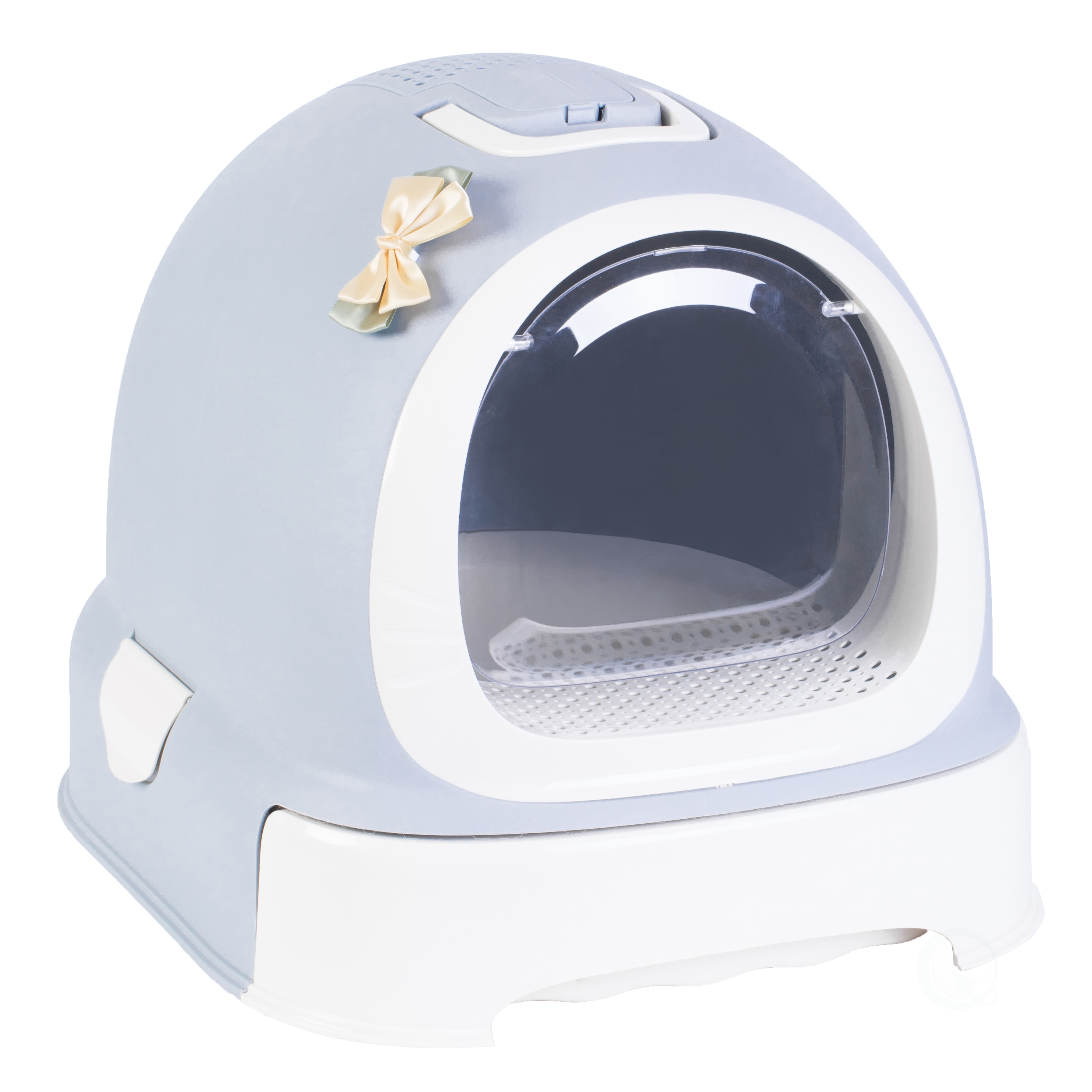 covered litter box with door