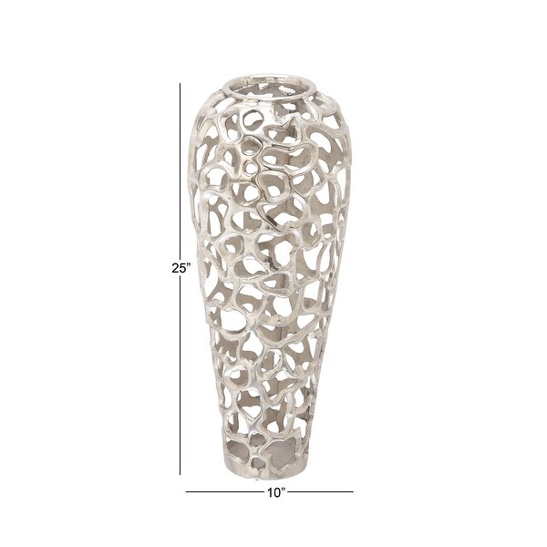 Silver Aluminum Contemporary Vase 25 x 10 x 10
