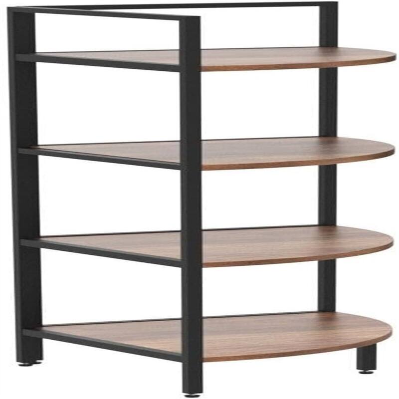 Corner Bookshelf 4 Tier Stand - 25.1"D x 16.9"W x 51"H