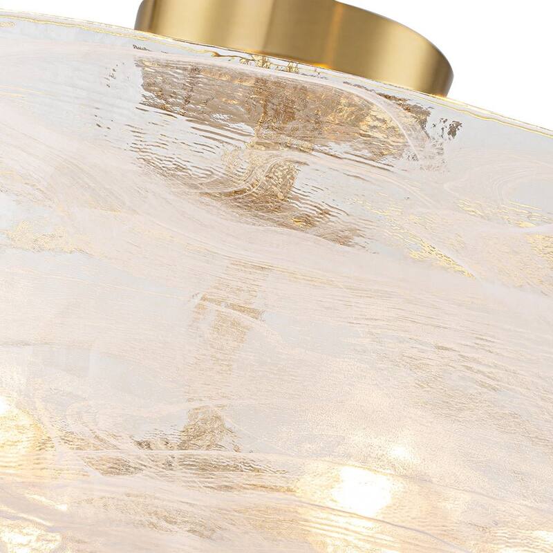 Modern Entryway 6-Light Glazed Glass Drum Semi-flush Mount