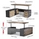 preview thumbnail 18 of 34, L-Shaped Executive Desk Adjustable Height with Universal Charging Ports Drawers and Cable Management