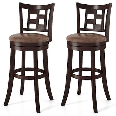 Costway Set of 2/4 Bar Stools 30" Swivel Bar Chairs with Footrest, - See Details