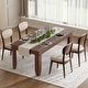 preview thumbnail 5 of 15, 71" Rustic Dining Table for 6–8, Wood Rectangular Kitchen Table with Trim Edge, Brown