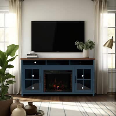 Bridgevine Home 74 inch Fireplace TV Stand Console for TVs up to 85 inches