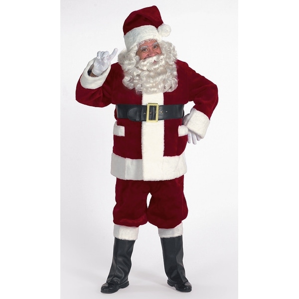 7-piece Burgundy Deluxe Christmas Santa Suit with Pockets - Adult Size XXL. Opens flyout.