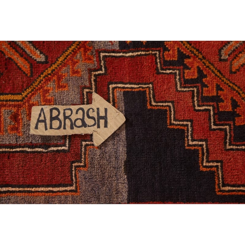 Orange Ardebil Persian Vintage Runner Rug Handmade Wool Carpet - 3'9"x 13'3"