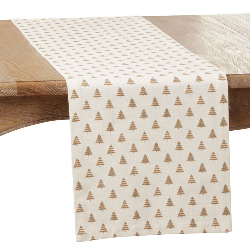 Table Runner With Christmas Trees Design