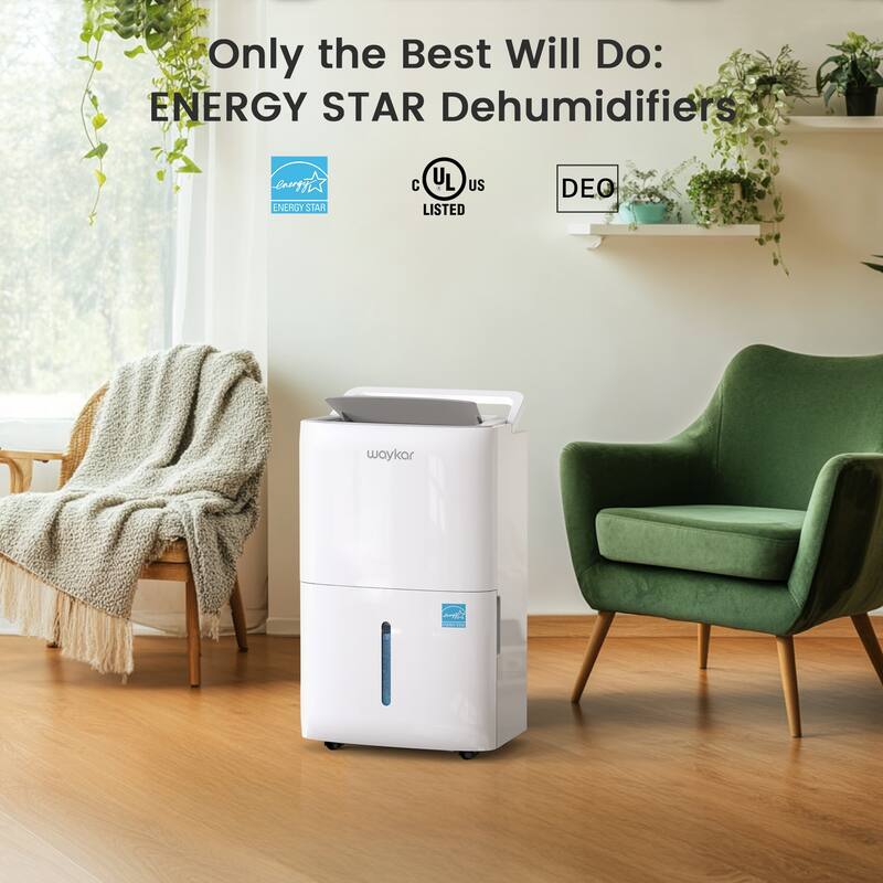 120 Pints Energy Star Dehumidifier for Spaces up to 6,000 Sq. Ft at Home, with Drain Hose and 1.14 Gallons Water Tank