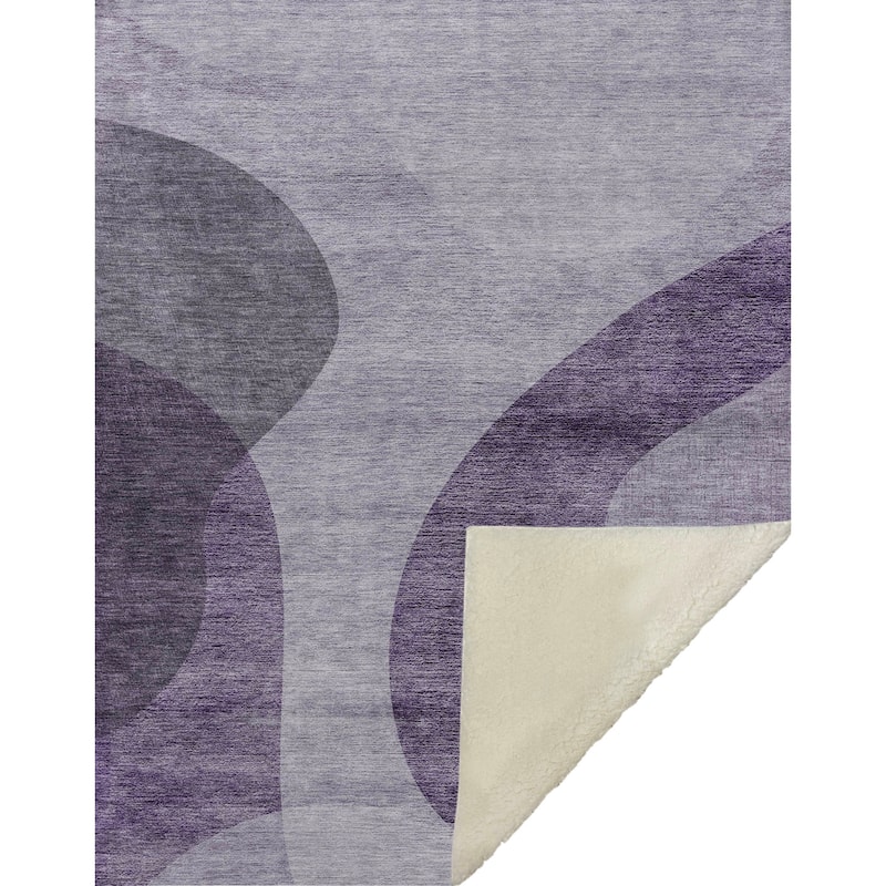 Premium Machine Washable Casual Contemporary Sherpa Throw Blanket