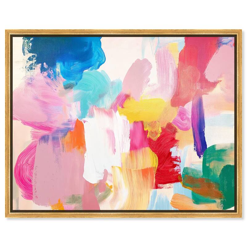 Pastel Riot II Colorful Canvas by Art Remedy - Gold - 36" x 30"