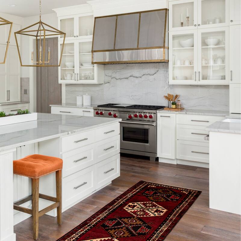 ECARPETGALLERY Hand-knotted Konya Anatolian Red Wool Rug - 3'7 x 12'11