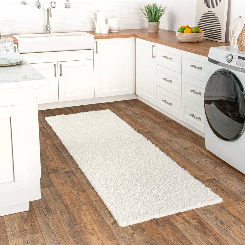 Nuloom Marlow Machine Washable Soft Shaggy Faux Sheepskin Area Rug - 2'6" x 8' Runner - Off White - Runner