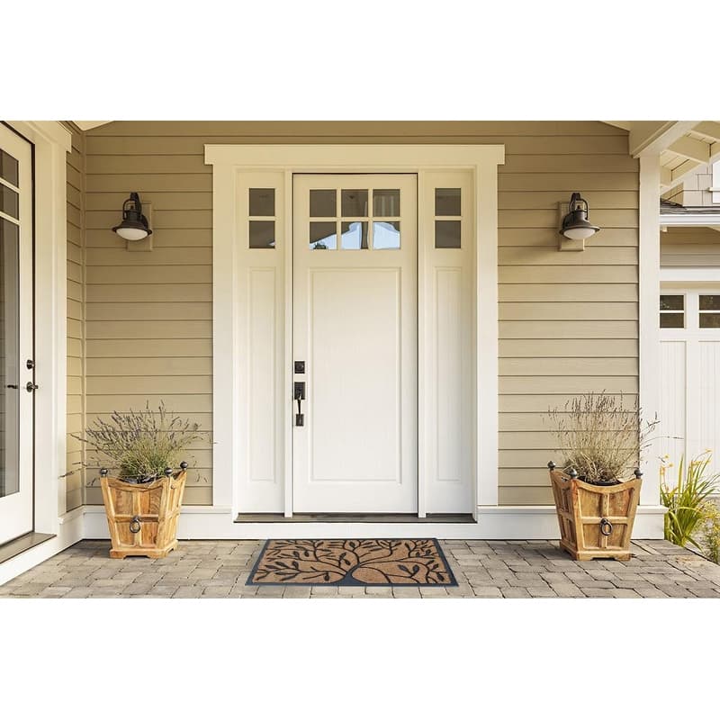 A1HC Handcrafted Molded Rubber and Coir Doormat