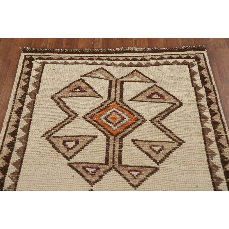 Natural Dye Anatolian Runner Rug Handmade Turkish Wool Carpet - 3'2"x 12'3"