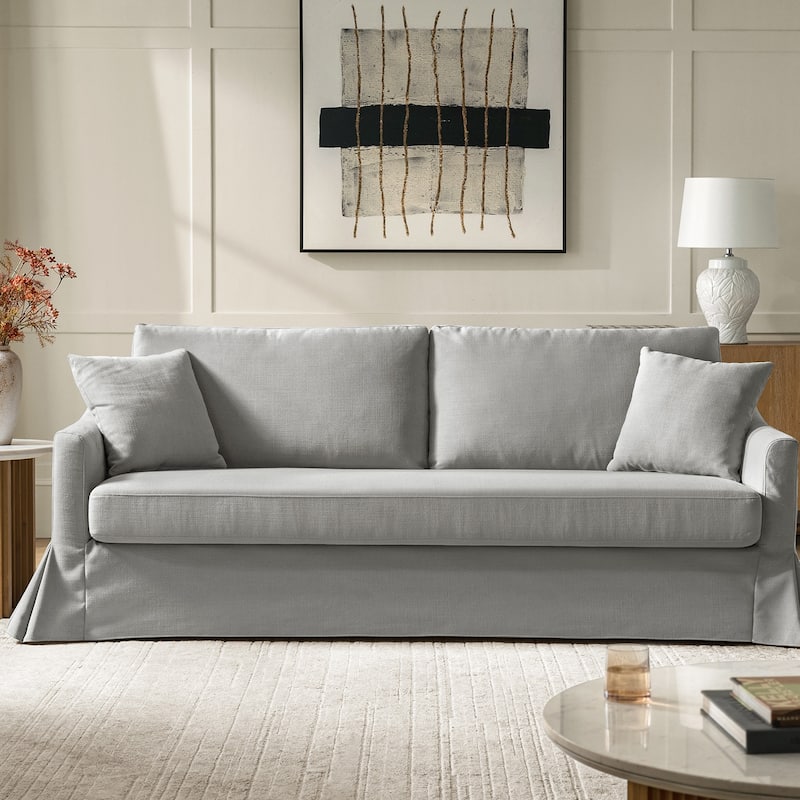Volkhard 80.5" Modern Slipcovered Sofa With Removable Back Cushion By HULALA HOME